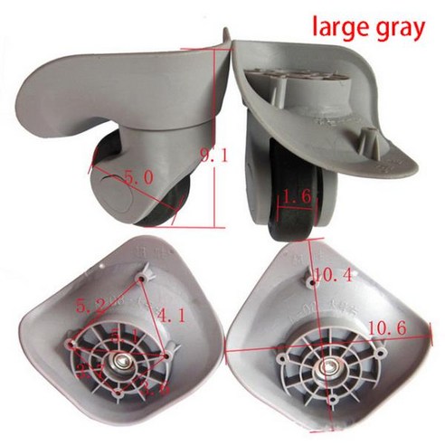 캐스터 여행 가방 수하물 교체 캐스터 스위블 음소거 듀얼 롤러 휠 A08 1 쌍, [05] GRL, 05 GRL 
캐리어