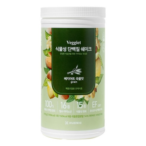 휴닉 베지어트 식단관리 식물성 단백질 쉐이크 곡물맛, 1개, 810g
