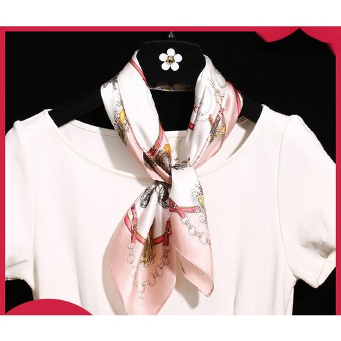 작은 사각형 스카프 여성 조커 뽕나무 실크 작은 스카프 패션 봄과 가을 스튜어디스 웨이터 목 보호 장식 실크 스카프