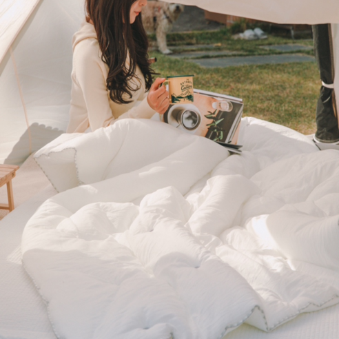 컴피플러피 캠핑이불 침낭 사계절 감성 겨울 차박, 그레이Q(가을/겨울), 1개