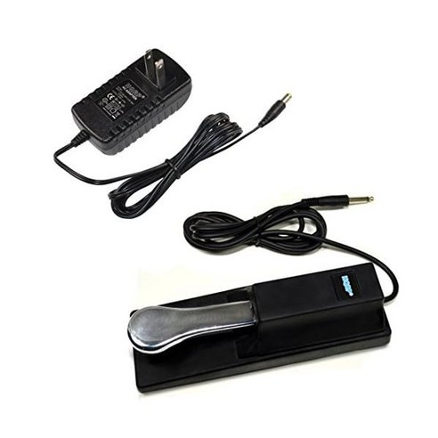 HQRP AC Adapter & Sustain Pedal Compatible with Casio CTK-541 CTK-551 CTK-574 CTK-601 CTK-611 CTK-62