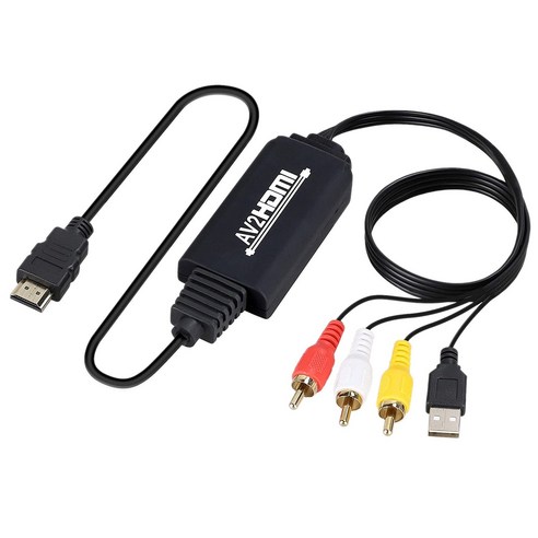 RCA to HDMI 컨버터 USB 충전 케이블 미니 AV 3RCA CVBS 복합 케이블 1080P HDMI 어댑터, 보여진 바와 같이, 하나
