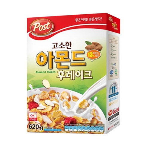 [씨엠몰-JS] 포스트 아몬드후레이크620g, 620g, 1개