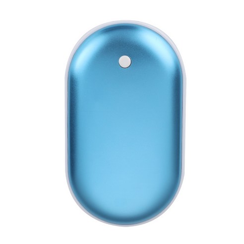 JS라이프 컬러 충전식 손난로 보조배터리 USB 전기 전자 핫팩, 블루