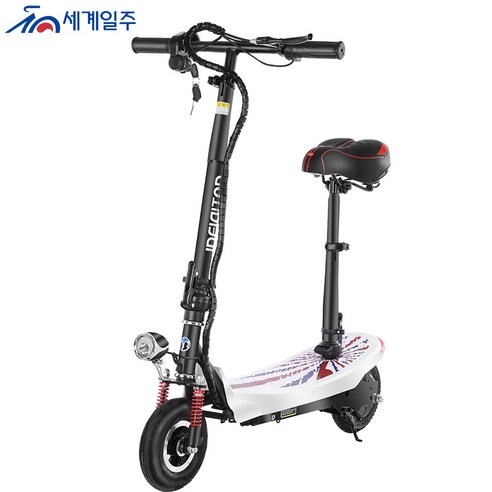 세계일주 전동 킥보드 350W 24V 20-30KM 접이식 전기자전거 MK42(부가세 포함 )(100%조립), 블랙