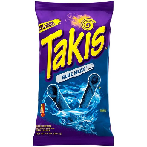 [미국 내수용]타키스 블루 히트 또띠아 칩스 280.7g Takis Rolled Blue Heat Tortilla Chips - 9.9oz, 1개