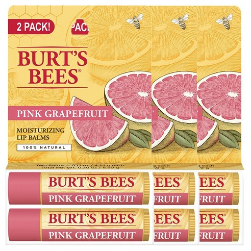 버츠비 모이스처라이징 립 밤, Pink Grapefruit, 6개입