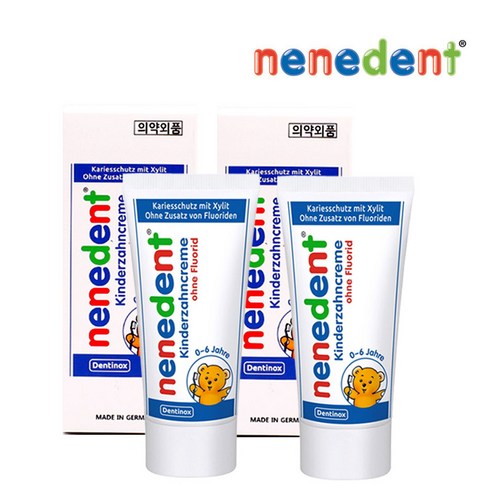 네네덴트 무불소 어린이 치약, 50ml, 2개