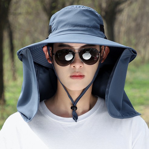 DFMEI 모자남여름벙거지선캡빅숄남성여름낚시방자색입니다아웃도어 챙 챙 썬캡입니다., DFMEI 블루