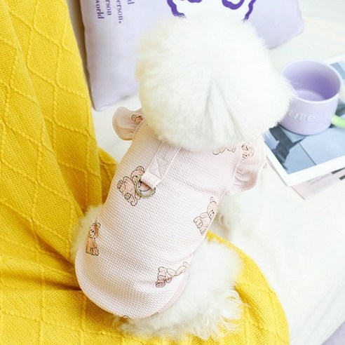 코코스튜디오 고양이 강아지옷 앙쥬 하네스 티셔츠, 코코 앙쥬 하네스 티셔츠/핑크