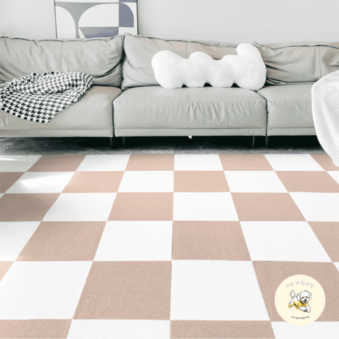 강아지 매트 시공 미끄럼방지 패드 애견 매트리스 바닥 러그 반려견 카페트 고양이 30x30, 30x30 베이지,10매, 베이지, 10개