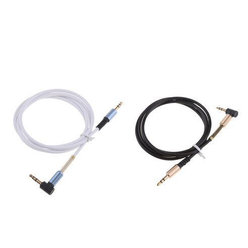 2Pieces 3.5mm AUX AUXILIARY CORD Male To Male 스테레오 오디오 케이블 (PC MP3 용), 화이트 블랙, 설명, 설명