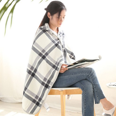 DFMEI 플란넬 래글런 낮잠 담요 사무실 에어컨 덮개 다용도 플러스두꺼운 싱글 담요, DFMEI회색과흰색격자무늬, {"크기":"80*140CM(목도리버클)"}