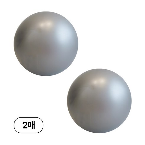 디어플레이스 90cm 대형 원형 풍선, 2매, 20_실버