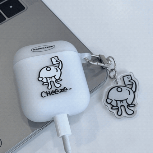 1+1할인 Cheeze 토끼 에어팟케이스 에어팟1 2 3세대 프로 프로2 반투명 고급케이스, [Cheeze] 에어팟 Pro 2, [Cheeze]키링 추가 (＋3000), 단품구매