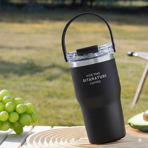 텀블러 304 스테인레스 보온 보냉병 야외 물병, 1개, 600ml, 블랙