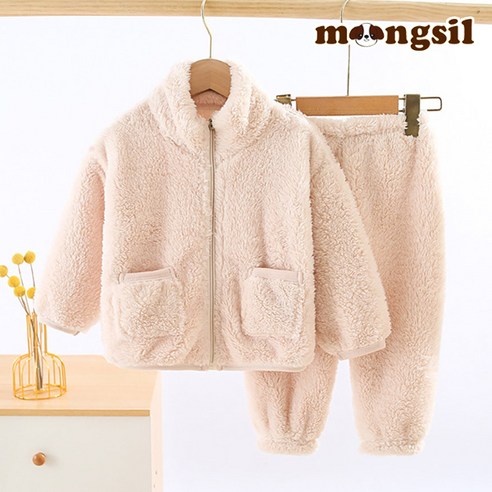 몽실이 파스텔 후리스 상하복