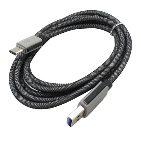 1.5m USB Type C 케이블 - 스마트폰용 충전 케이블 나일론 브레이드 USB C 충전기, 블랙, 설명