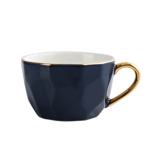 간단한 세라믹 컵 크리 에이 티브 머그 컬러 유약 커피 컵 커플 컵 사무실, 금테가 없는 순백의 커피잔, 201-300ml