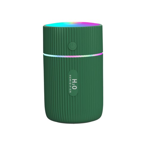 다채로운 컵 공기 가습기 가습기 홈 자동차 휴대용 USB 자동 가습기 선물, 플러그인 가습기, 달리는 다채로운 컵 녹색