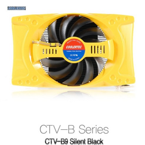 COOLERTEC CTV-B9 Silent 블랙/4홀/53mm/43mm/VGA쿨러 CPU쿨러, 선택없음