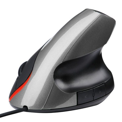 컴퓨터 PC 노트북을위한 수직 광학 USB 마우스 디자인 손목 치유, 회색