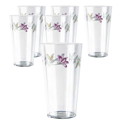 코렐 아크릴릭 라운드 글래스 일반 물컵 561.9ml, Pink Trio, 6개입
