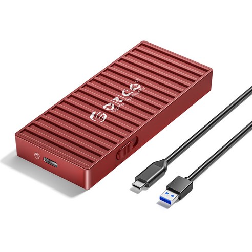오리코 M.2 USB3.2 Gen2 컨테이너 외장SSD 케이스 9606/9610, 레드, 5Gbps C to A타입 nvme외장하드