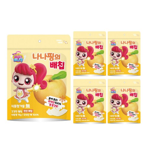 알쏭달쏭 캐치티니핑 동결건조 과일칩, 나나핑 배칩 5개, 15g