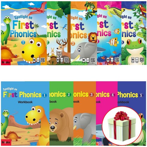 Spotlight on First Phonics 퍼스트 파닉스 1 2 3 4 5 단계 교재+워크북 세트 선택구매 사은품(붙이는메모지), 2단계 세트 전2권(붙이는메모지)