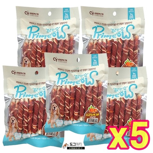 프리미요 강아지 딩고껌 스틱 240g 24p, 소고기, 5개