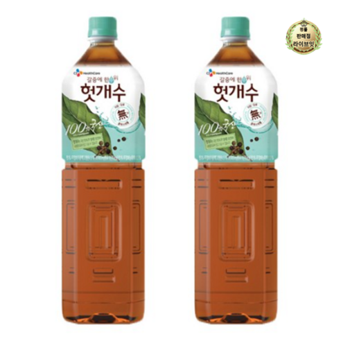 라이브잇 CJ헬스케어 헛개수, 6개, 2L