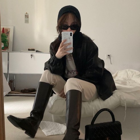 주디앤 똑딱이 버튼 심플 니트 바라클라바, 블랙