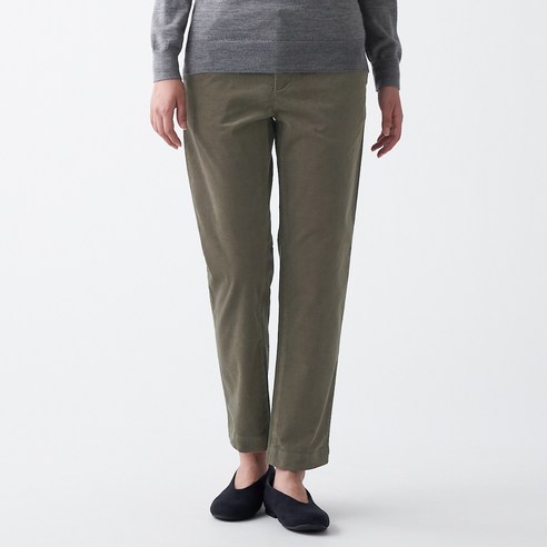 무인양품 MUJI 여성 스트레치 코듀로이 테이퍼드 팬츠 BEE01A0A