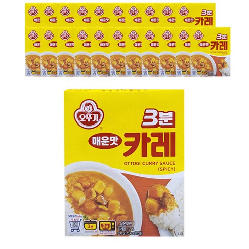 오뚜기 3분 카레 매운맛, 200g, 22개