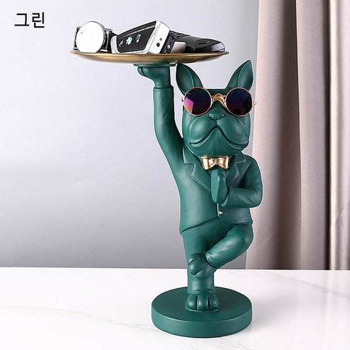 다나에 현관 키 수납 플레이트 신발장 버킷 트레이 캐릭터 소, 그린