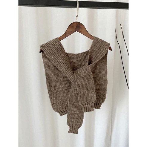 [끌림샵] 페이크 가디건 어깨숄 뜨개 니트 머플러 (7color)