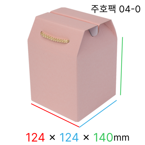주호팩 끈손잡이 다용도 선물상자 04-0 (124x124x140), 연분홍, 10개