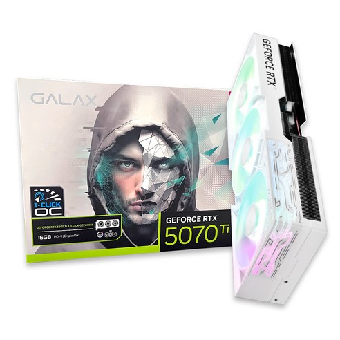 갤럭시 GALAX 지포스 RTX 50 시리즈 그래픽카드, RTX 5070 Ti OC D7 16GB 화이트