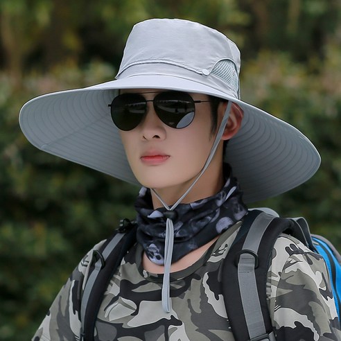 DFMEI 챙 확대 모자 탈부착 모자 하남성 에어캡 자외선 차단용 모자입니다.후드 등산 야상입니다, DFMEI 라이트 그레이