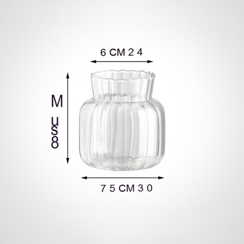 MEIISEO가정용 북유럽 스타일 투명 유리꽃병 수경 유리화병 꽃병 도자기 화병, Glass Vase S1