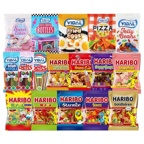 하리보/비달 젤리 6종 모음, 1개, 100g, 하리보 5종 + 비달 5종