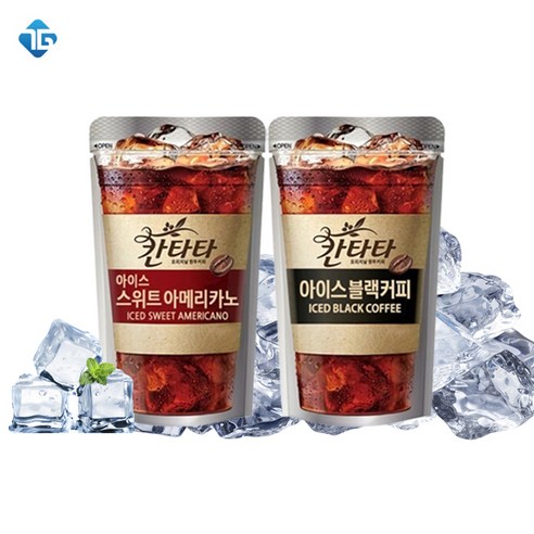 칸타타 아이스 파우치 커피 230mlx40팩 혼합 세트 블랙 20팩+스위트아메리카노 20팩, 40개, 230ml