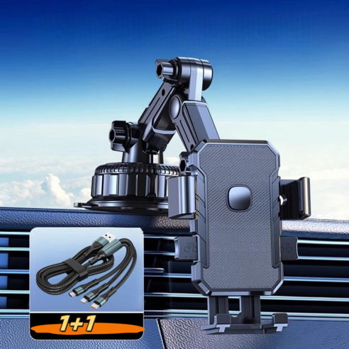 화물차 흡착판 스마트폰 홀더 차량용 핸드폰거치대, 블랙, 1개