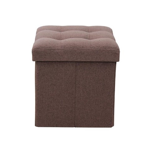 폴더블몰 딥쿠션 접이식 수납 스툴, 브라운