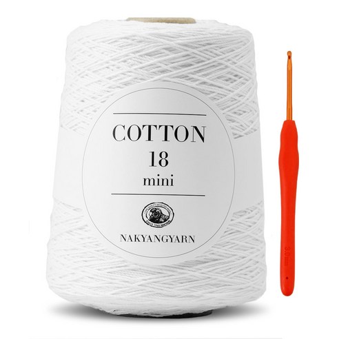 코튼18미니실(450g)x1볼+코바늘5/0호(3.0mm), 601_화이트