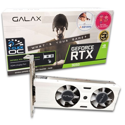 갤럭시 GALAX 지포스 RTX3050 WHITE D6 6GB LP 그래픽카드 기가바이트어로스지포스rtx4090masterd6x24gb