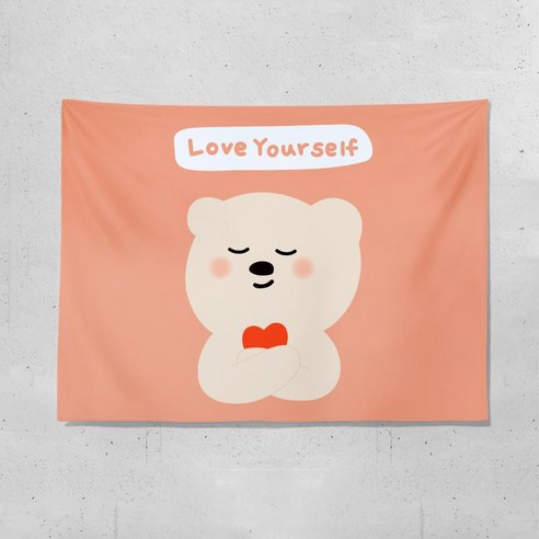 DFMEI 인스풍 배경 천 큐티베어 기숙사 침대 머리맡 심침실 셋방 장식 벽보 벽걸이 담요, DFMEI 사랑 곰 (두꺼운 플란넬), {"패션의류/잡화 사이즈":"70*100cm 컬렉션 무료 설치 패키지"}