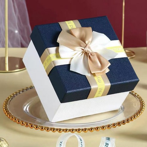 ZZJJC 선물함 선물함 선물함 선물함 라지 선물함 생일 선물함 선물함 선물함 선물함, )초대형정사각리본블루캡, (정사각형15*15*10 송초+카드+램프)