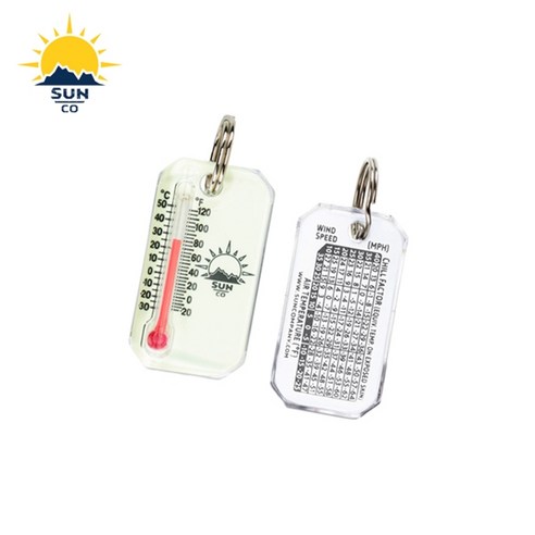 썬 컴퍼니 Sun Company 야광 온도계 / 6시간 지속 발광 / 소형 사이즈 / 캠핑용 / 백패킹용 / 하이킹용, 1개 백패킹온도계